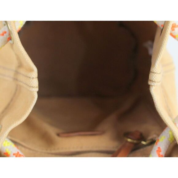 Madewell TAN BROWN COTTON DRAWSTRING CROSSBODY SHOULDER BAG HANDBAG PURSE - Picture 8 of 15